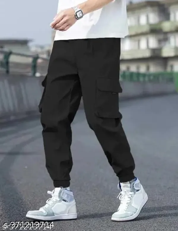 Black_Lycra_Blend_SOLID_Joggers_For_Men_&_Women