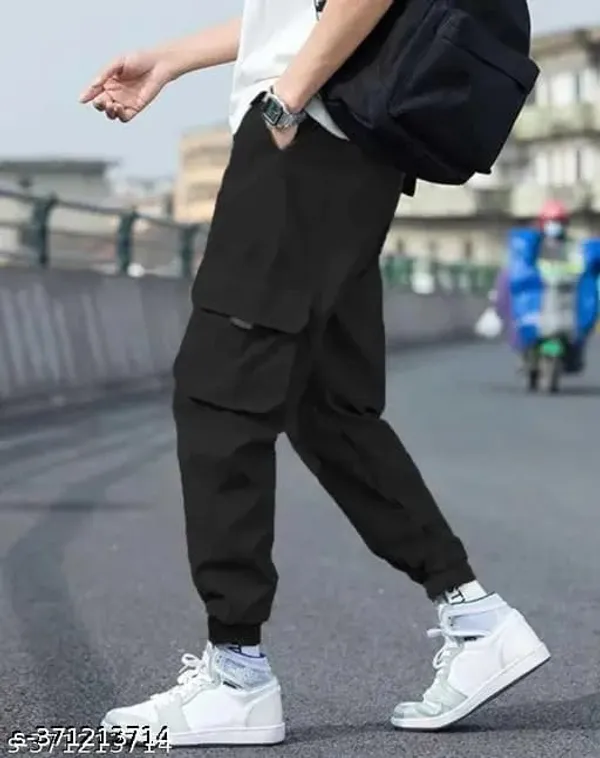 Black_Lycra_Blend_SOLID_Joggers_For_Men_&_Women