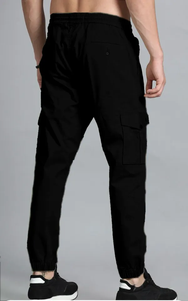 Black_Cotton_Blend_Premium_Solid_Men_Cargo_Joggers_For_Men