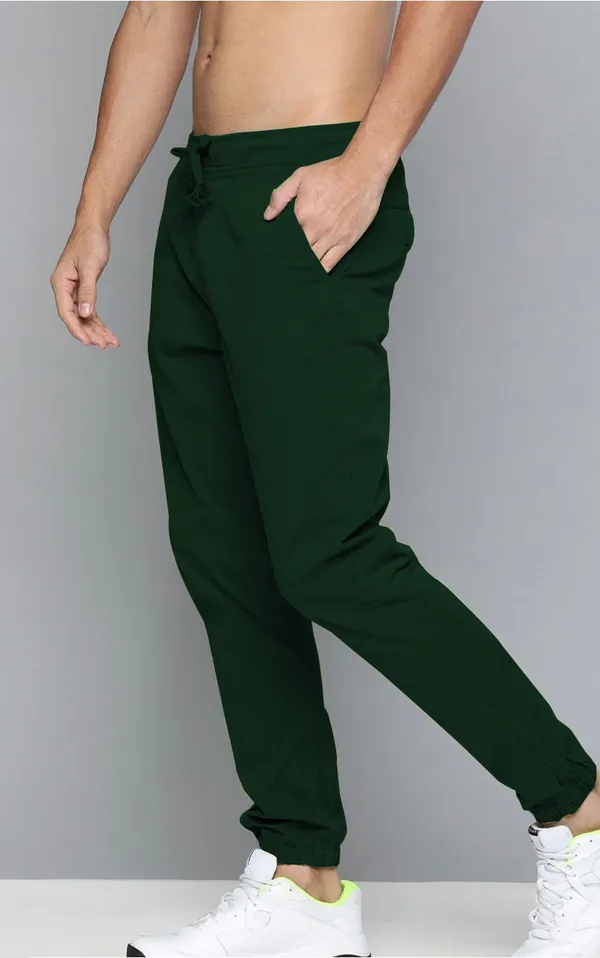 Dark_Green_Cotton_Blend_Premium_Solid_Joggers_For_Men