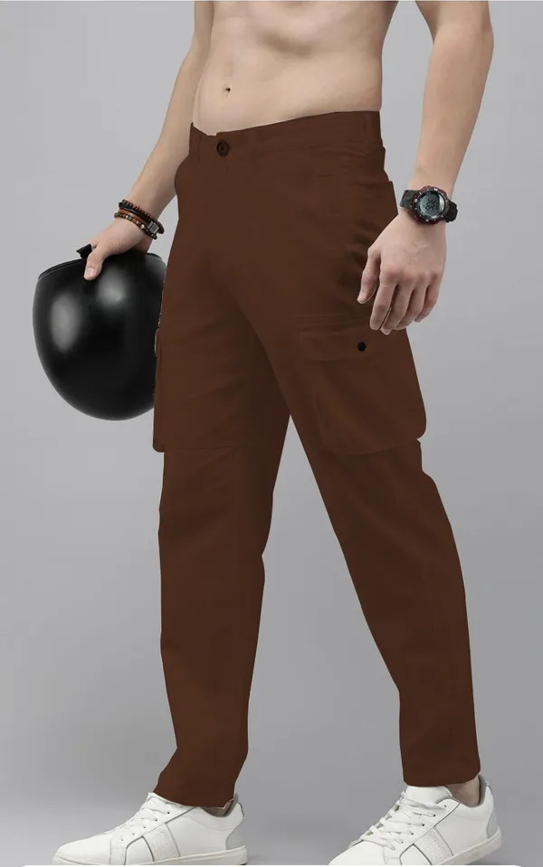 Brown_Cotton_Blend_Premium_Solid_Cargo_For_Men