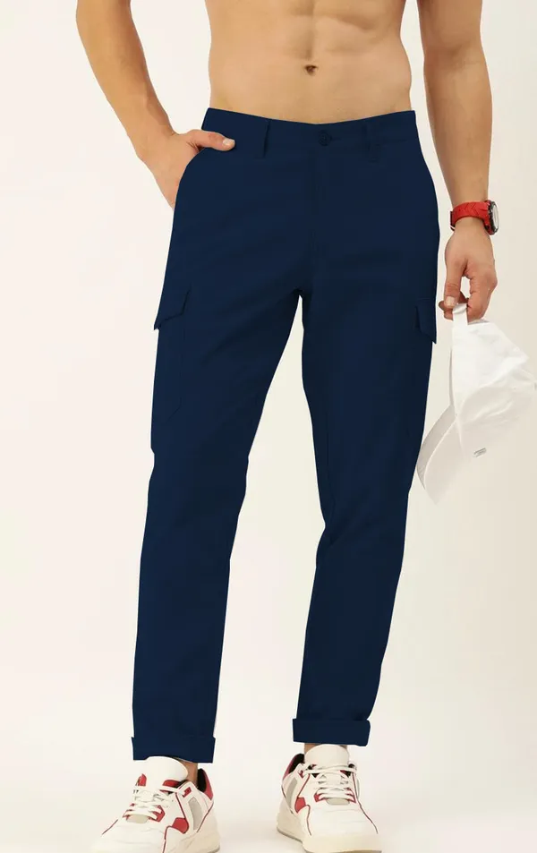 Navy_Blue_Cotton_Blend_Premium_Solid_Cargo_For_Men