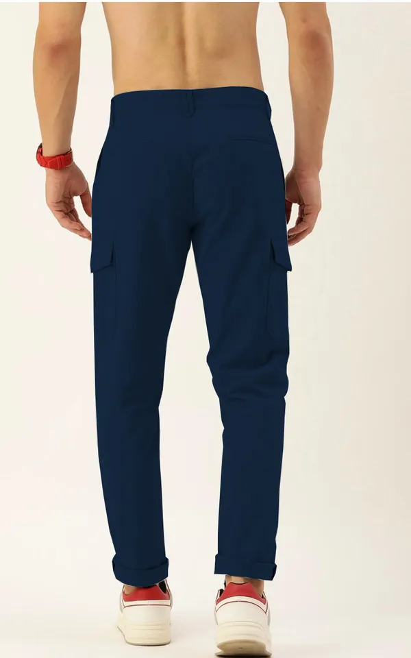 Navy_Blue_Cotton_Blend_Premium_Solid_Cargo_For_Men