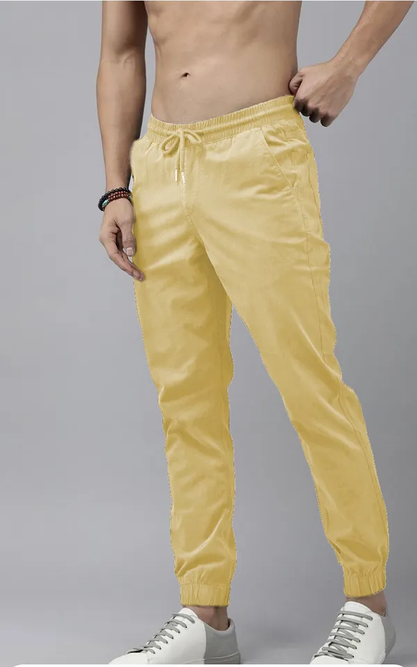 Beige_Cotton_Blend_Premium_Solid_Men_Slim_Fit_Joggers_For_Men