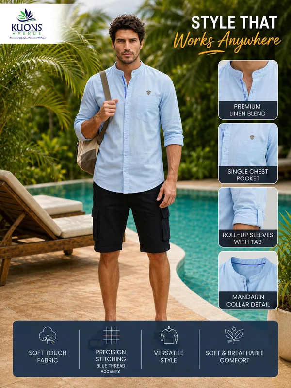 Kuons_Avenue_Men's_Sky_Blue_Linen_Cotton_Casual_Shirt