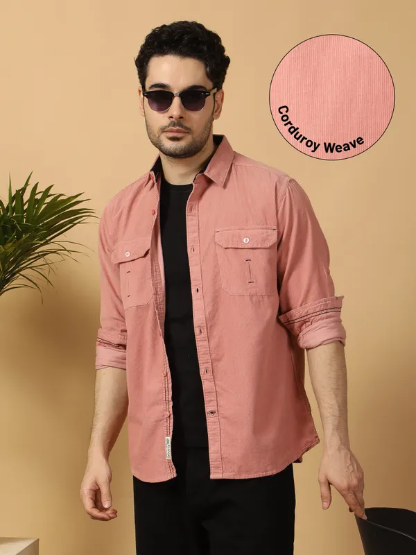 Men's_Dusty_Pink_Double_Flap_Pocket_Corduroy_Shacket_
