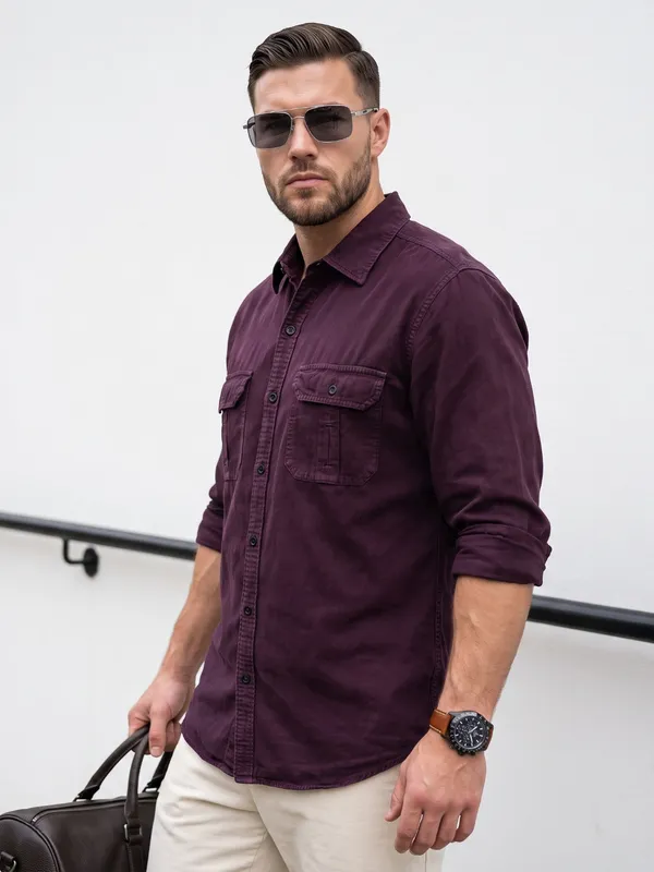 Kuons_Avenue_Men's_Aubergine_Corduroy_Casual_Shacket