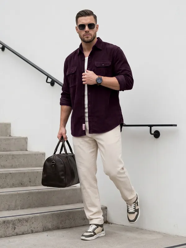 Kuons_Avenue_Men's_Aubergine_Corduroy_Casual_Shacket