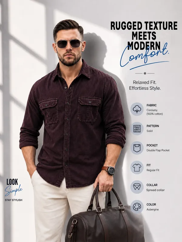 Kuons_Avenue_Men's_Aubergine_Corduroy_Casual_Shacket