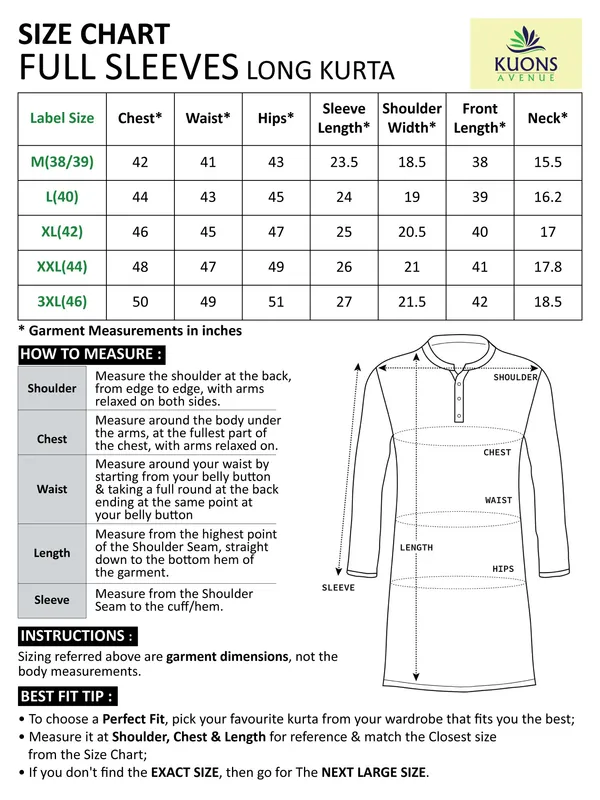 Kuons_Avenue_Men's_Black_Cloud_Washed_Denim_Long_Kurta