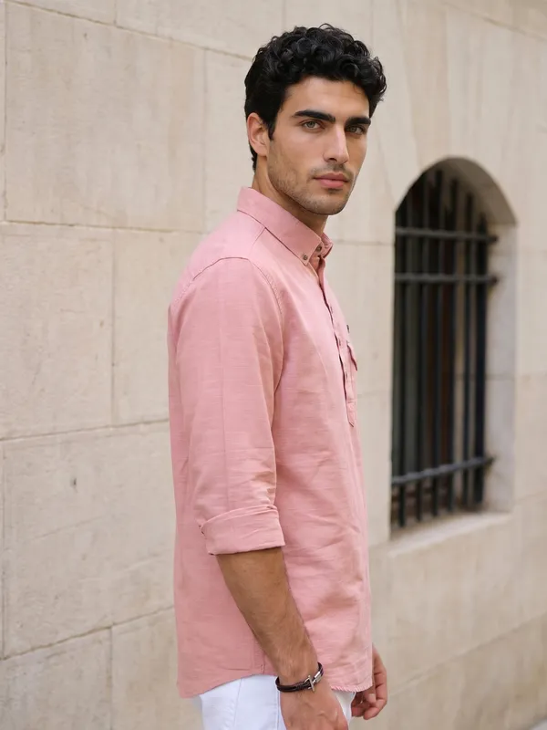 Kuons_Avenue_Men’s_Clay_Linen_Cotton_Shirt_Style_Kurta