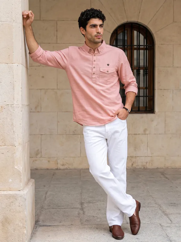 Kuons_Avenue_Men’s_Clay_Linen_Cotton_Shirt_Style_Kurta