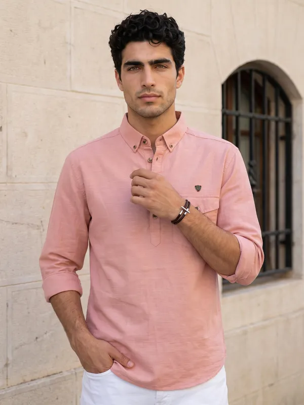 Kuons_Avenue_Men’s_Clay_Linen_Cotton_Shirt_Style_Kurta