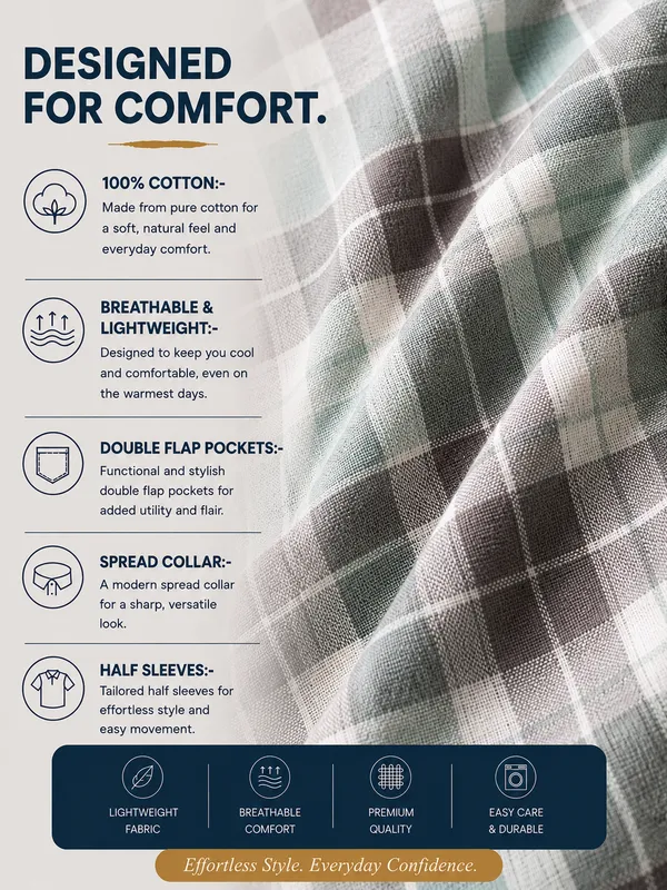 Kuons_Avenue_Men's_Relaxed_Fit_Dobby_Textured_Checks_100%_Cotton_Shirt