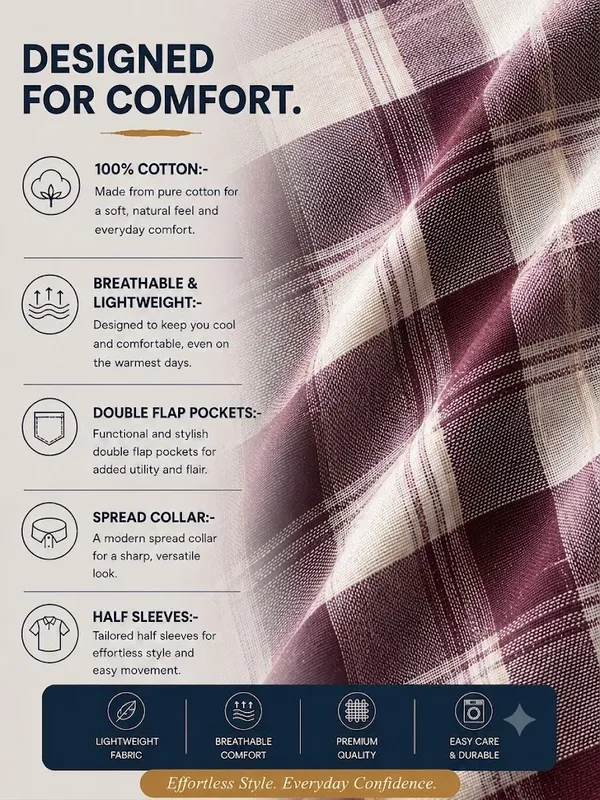 Kuons_Avenue_Men's_Relaxed_Fit_Dobby_Textured_Checks_100%_Cotton_Shirt