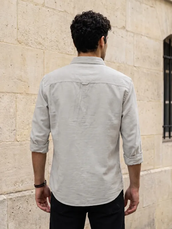 Kuons_Avenue_Men’s_Ecru_Linen_Cotton_Shirt_Style_Kurta