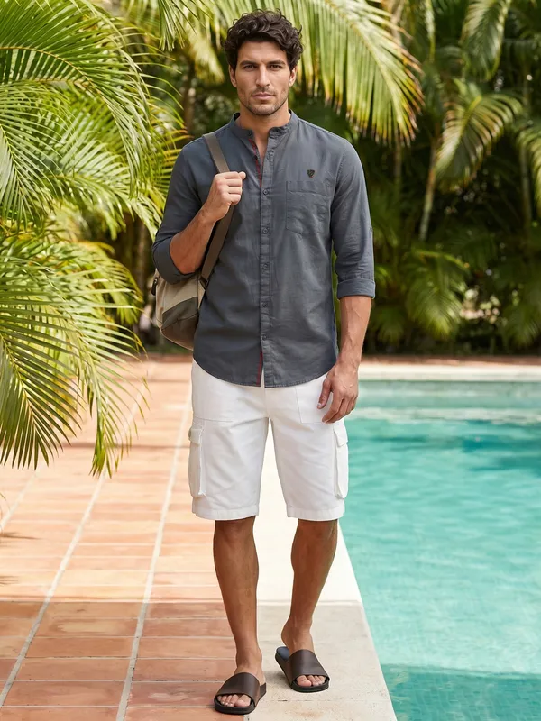 Kuons_Avenue_Men's_Graphite_Linen_Cotton_Casual_Shirt