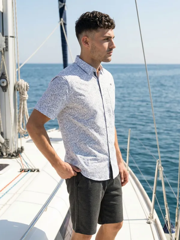 Kuons_Avenue_Men’s_Indigo_Floral_Printed_Linen_Cotton_Casual_Shirt