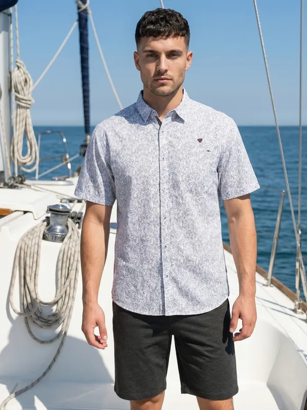 Kuons_Avenue_Men’s_Indigo_Floral_Printed_Linen_Cotton_Casual_Shirt