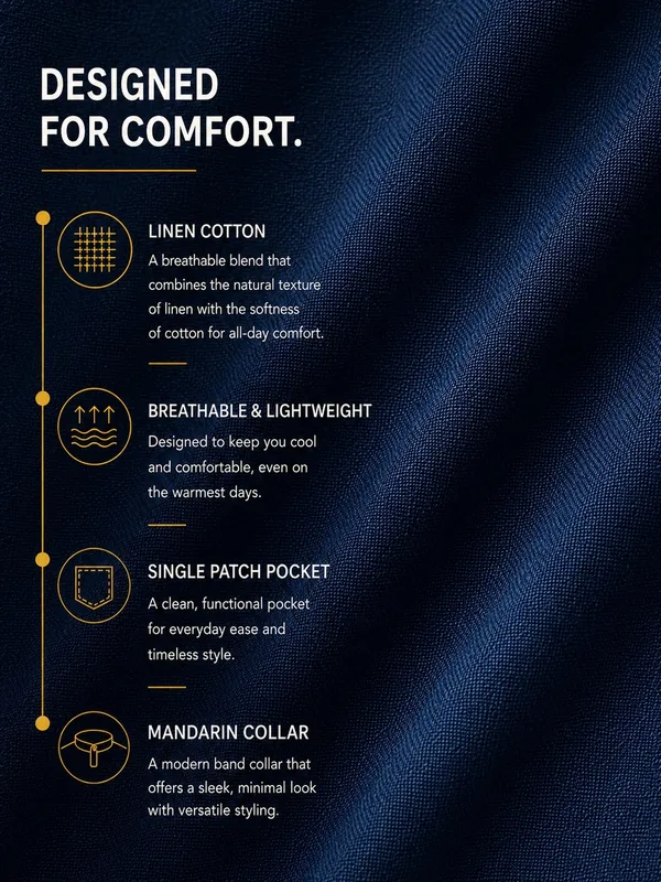 Kuons_Avenue_Men's_Indigo_Linen_Cotton_Casual_Shirt