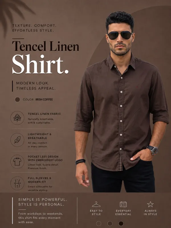 Kuons_Avenue_Men's_Irish_Coffee_Tencel_Linen_Casual_Shirt