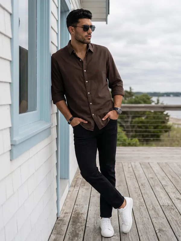 Kuons_Avenue_Men's_Irish_Coffee_Tencel_Linen_Casual_Shirt
