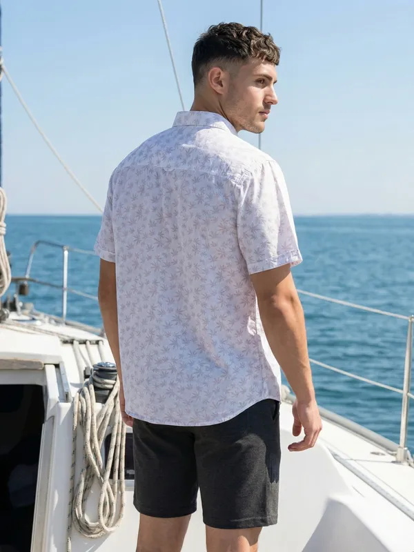 Kuons_Avenue_Men’s_Maple_Maroon_Printed_Linen_Cotton_Shirt