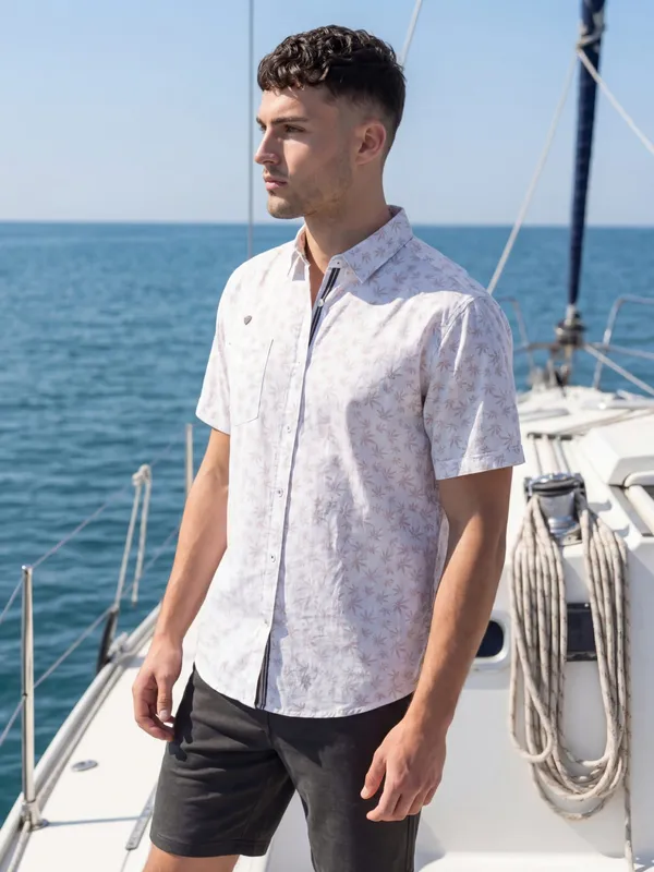 Kuons_Avenue_Men’s_Maple_Maroon_Printed_Linen_Cotton_Shirt