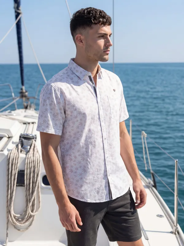 Kuons_Avenue_Men’s_Maple_Maroon_Printed_Linen_Cotton_Shirt