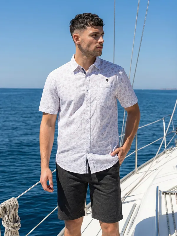 Kuons_Avenue_Men’s_Maple_Maroon_Printed_Linen_Cotton_Shirt