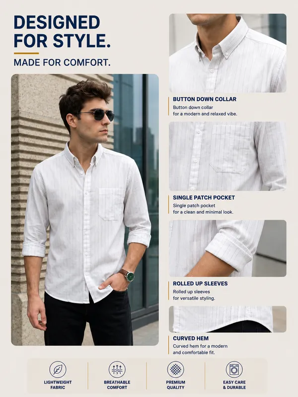 Kuons_Avenue_Men’s_Off-White_Base_&_Sky_Blue_Striped_Linen_Cotton_Casual_Shirt