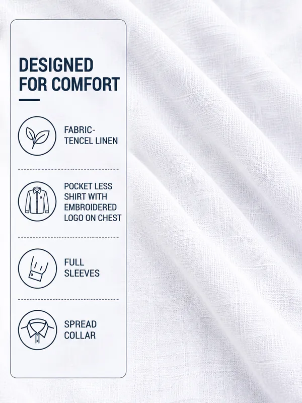 Kuons_Avenue_Men's_Pearl_White_Tencel_Linen_Casual_Shirt