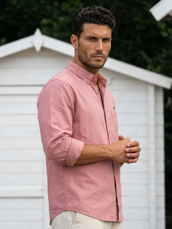 Kuons_Avenue_Men's_Rosewood_Tencel_Linen_Casual_Shirt