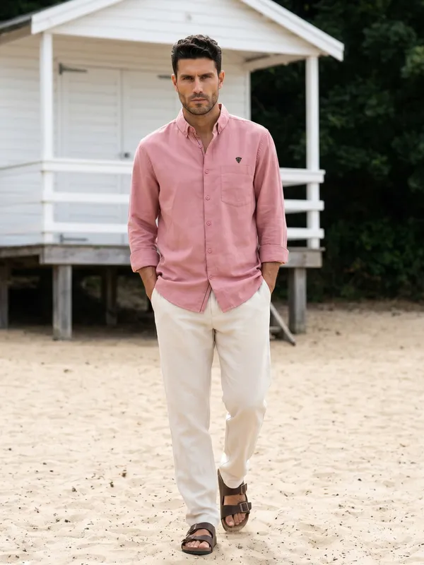 Kuons_Avenue_Men's_Rosewood_Tencel_Linen_Casual_Shirt