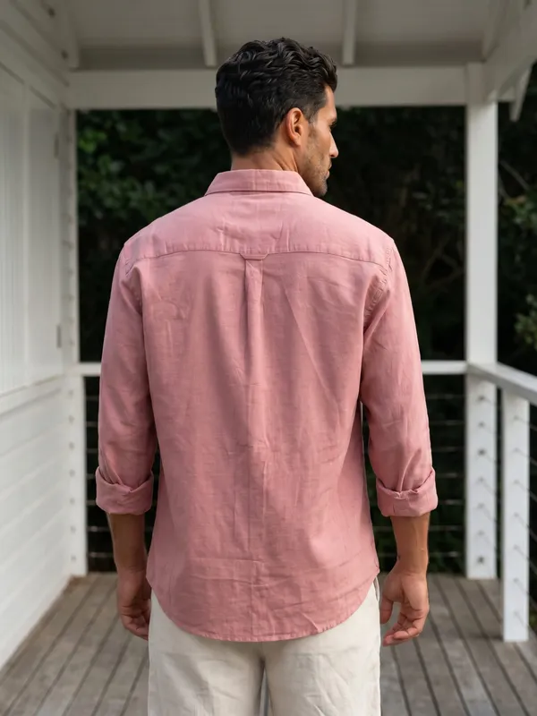 Kuons_Avenue_Men's_Rosewood_Tencel_Linen_Casual_Shirt