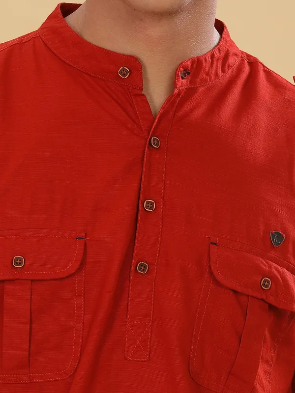 Kuons_Avenue_Men’s_Rust_Brown_Linen_Cotton_Pathani_Kurta