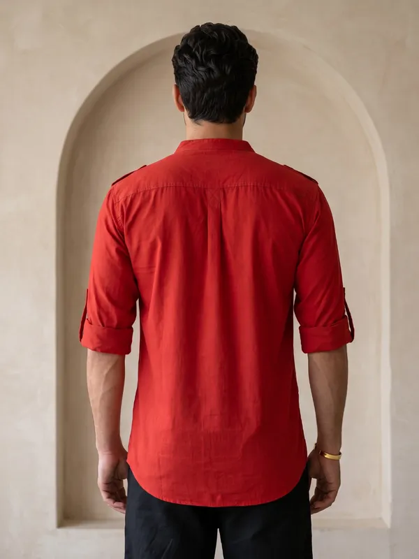 Kuons_Avenue_Men’s_Rust_Brown_Linen_Cotton_Pathani_Kurta
