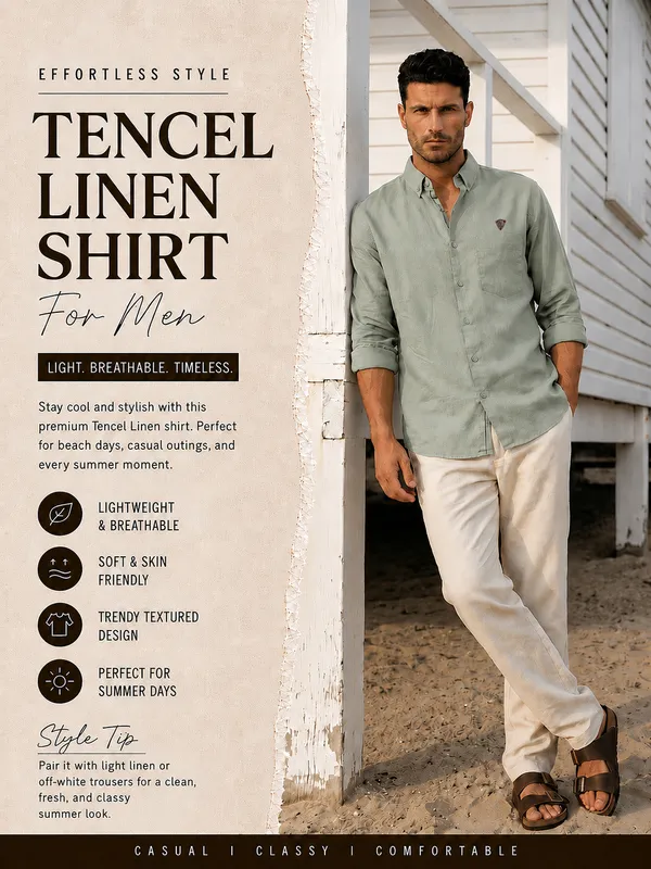 Kuons_Avenue_Men's_Sage_Green_Tencel_Linen_Casual_Shirt