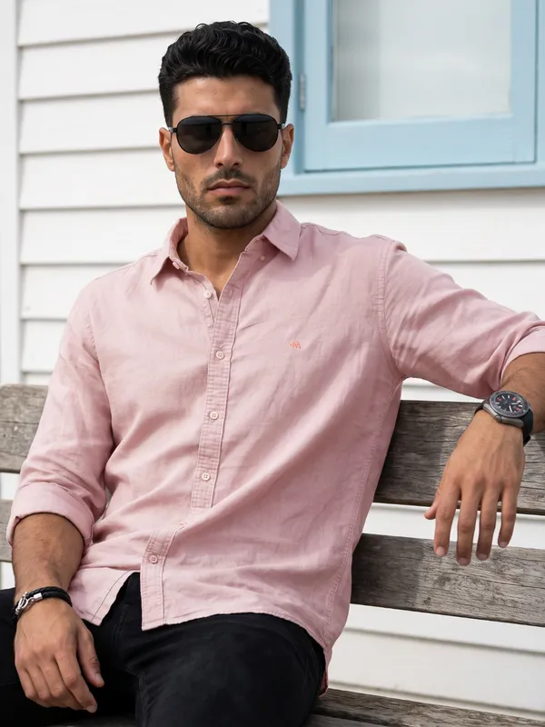 Kuons_Avenue_Men's_Sand_Stone_Tencel_Linen_Casual_Shirt