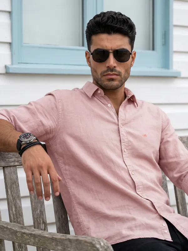 Kuons_Avenue_Men's_Sand_Stone_Tencel_Linen_Casual_Shirt