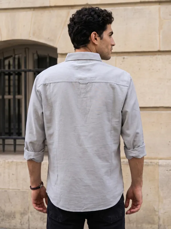Kuons_Avenue_Men’s_Steel_Grey_Linen_Cotton_Shirt_Style_Kurta