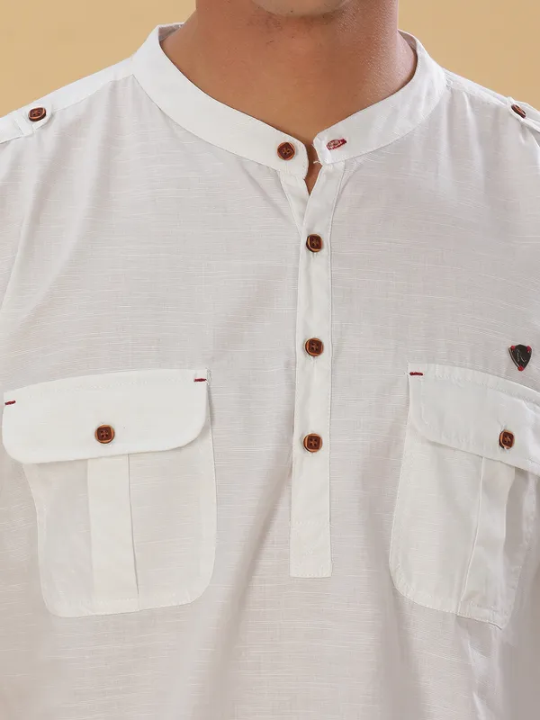 Kuons_Avenue_Men’s_White_Linen_Cotton_Pathani_Kurta