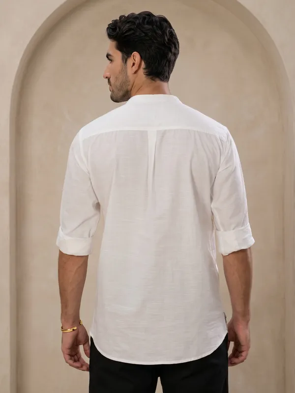 Kuons_Avenue_Men’s_White_Linen_Cotton_Pathani_Kurta