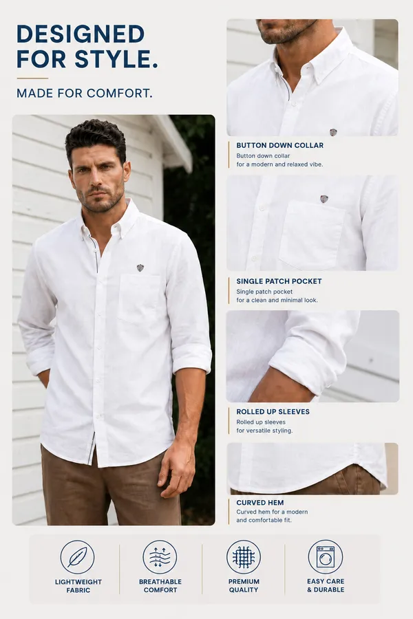 Kuons_Avenue_Men's_White_Tencel_Linen_Casual_Shirt