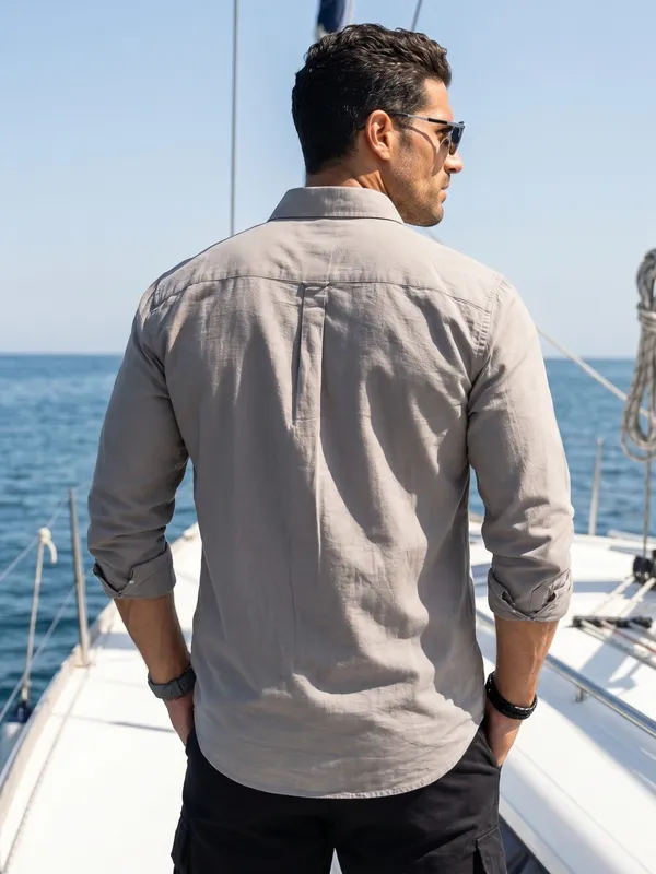 Men’s_Ash_Grey_Premium_Linen_Cotton_Shirt