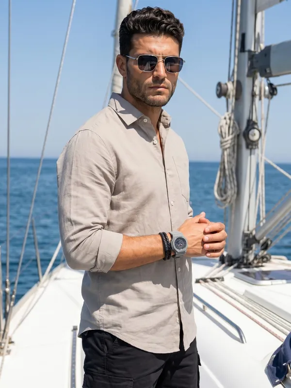 Men’s_Ash_Grey_Premium_Linen_Cotton_Shirt