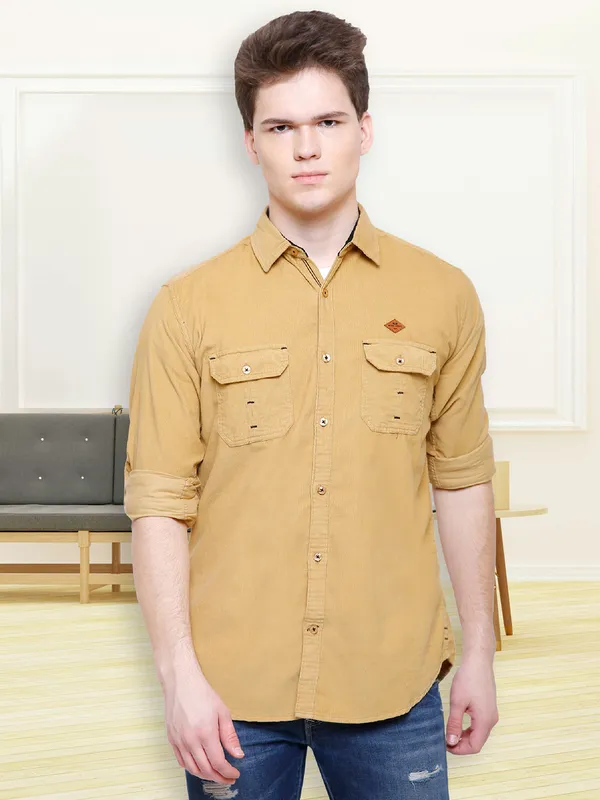 Kuons Avenue Men’s Corduroy Shirt in Beige With Double Pocket Price in  India Buy Kuons Avenue Men’s Corduroy Shirt in Beige With Double Pocket 