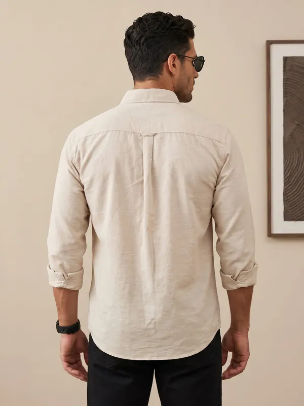 Men’s_Beige_Linen_Cotton_Refined_Casual_Shirt