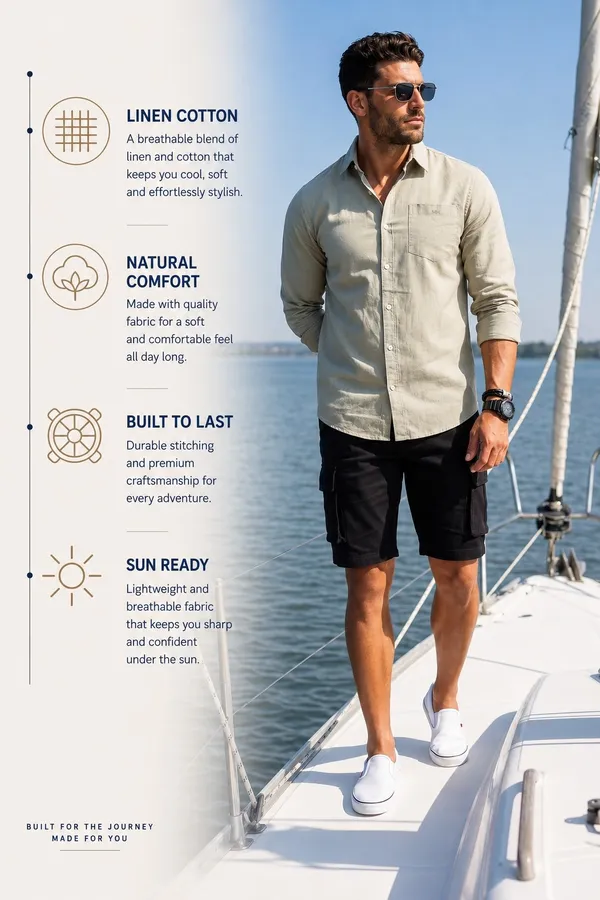 Men’s_Beige_Signature_Linen_Cotton_Shirt