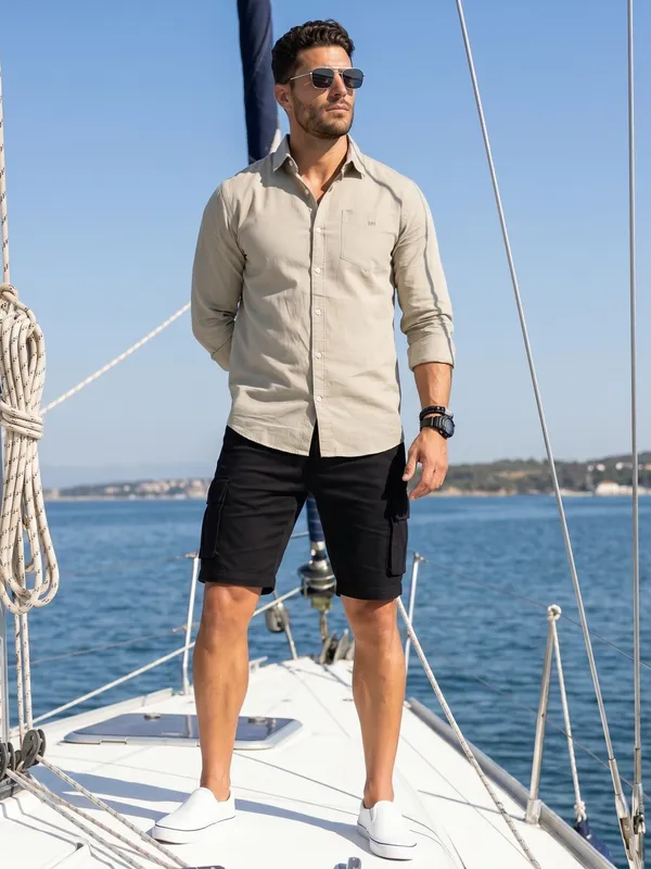 Men’s_Beige_Signature_Linen_Cotton_Shirt